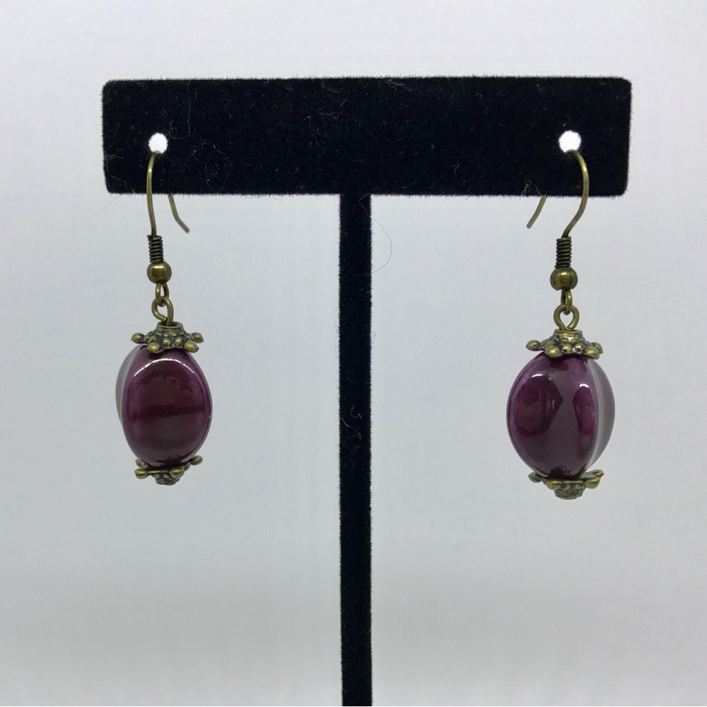 NWOT Premier Designs Elegant “Purple Iris” Dangle Earrings